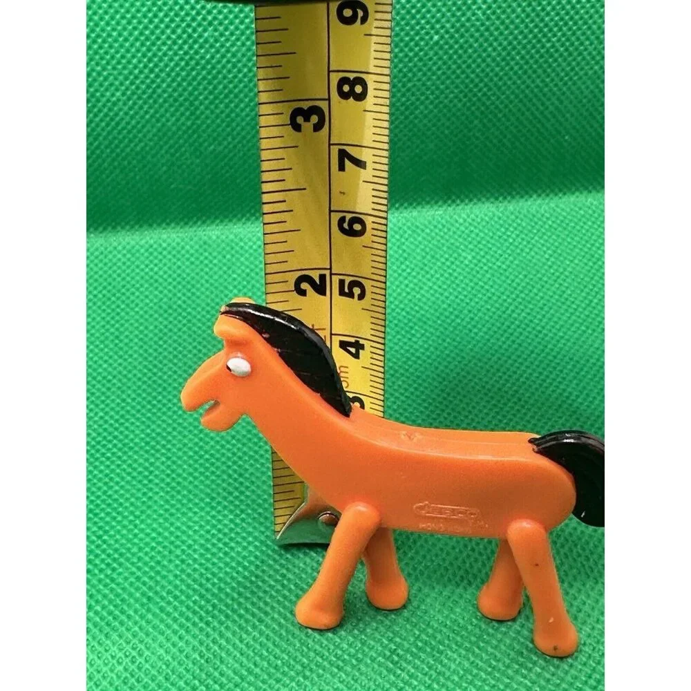 Jesco Pokey Bendable Rubber Gumby‎ Orange Horse Figure Mini 3